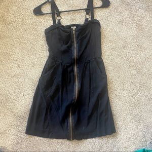 Lucy love black zip front dress, size S
